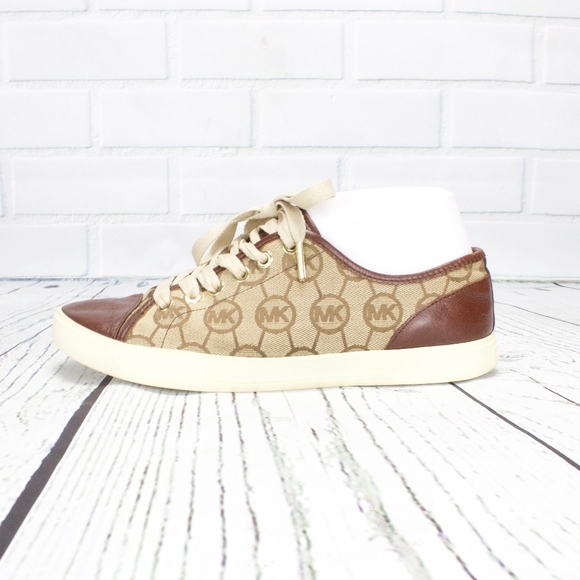 Michael Kors Shoes - Micheal Kors Signature Canvas Leather Sneakers 8